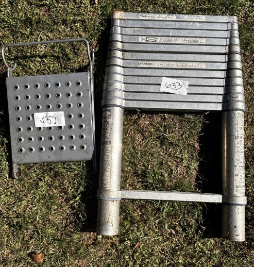 Telescoping Ladder and Metal Footplate