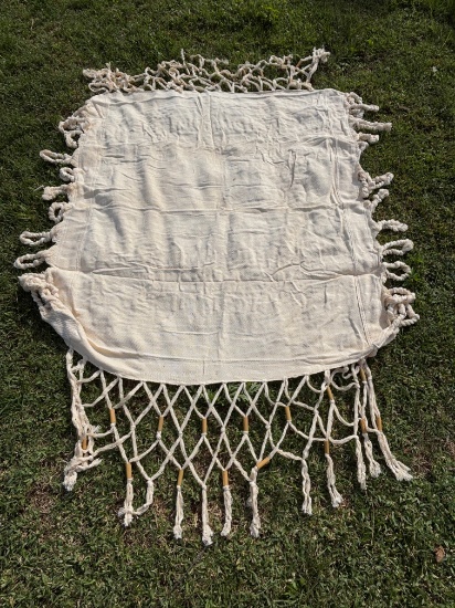 Colombian White Hammock with Knotted Tassels