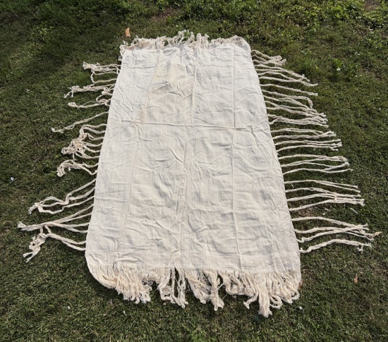 Colombian White Hammock with Knotted Tassels