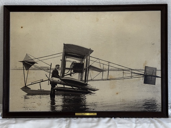 Glenn Curtiss with Hydroplane c. 1911