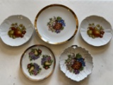 Assorted Vintage Fruit-Decor Plates