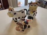 Farmhouse Cow Ceramic DÃ©cor Trio
