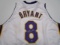 Kobe Bryant of the LA Lakers signed autographed white basketball jersey TAA COA 246