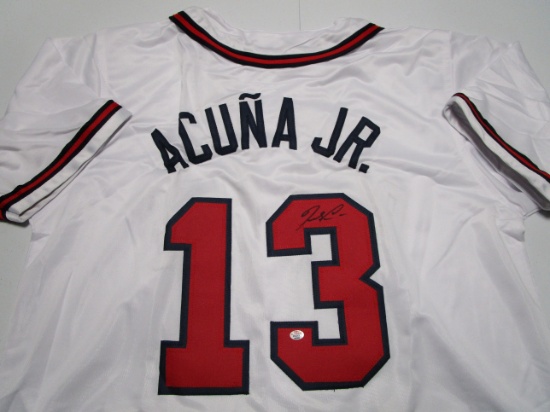 Ronald Acuna Jr of the Atlanta Braves signed autographed baseball jersey PAAS COA 068