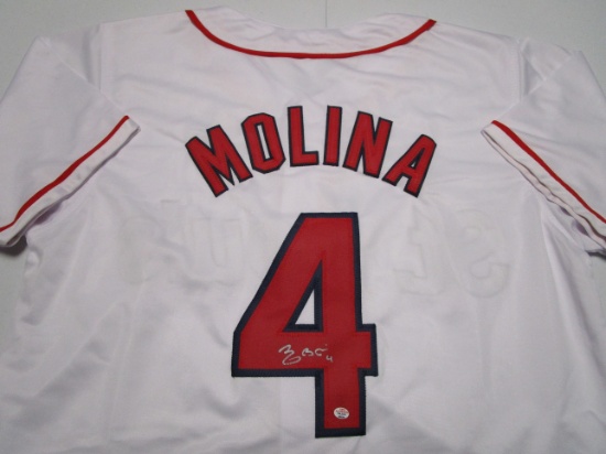 Yadier Molina of the St Louis Cardinals signed autographed baseball jersey PAAS COA 635