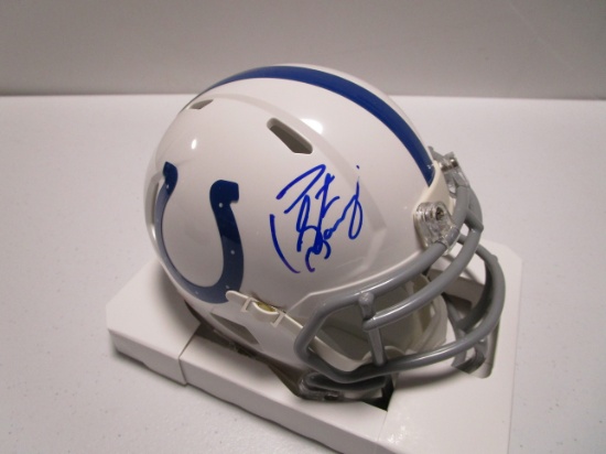 Peyton Manning of the Indianapolis Colts signed autographed mini football helmet PAAS COA 405