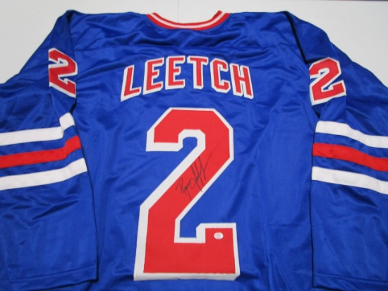 Brian Leetch of the New York Rangers signed autographed hockey jersey PAAS COA 933