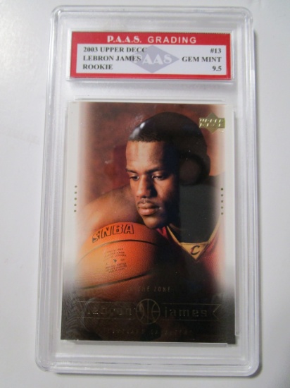 LeBron James Cavaliers 2003 Upper Deck ROOKIE #13 graded PAAS Gem Mint 9.5