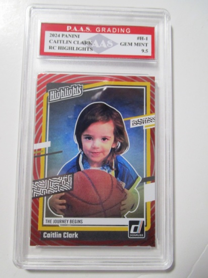 Caitlin Clark 2024 Panini ROOKIE Highlights #H-1 graded PAAS Gem Mint 9.5