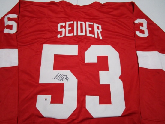 Moritz Seider of the Detroit Red Wings signed autographed hockey jersey PAAS COA 942