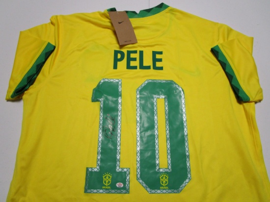 Pele of Brasil signed autographed soccer jersey PAAS COA 555