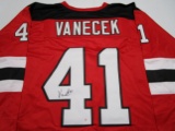 Vitek Vanecek of the New Jersey Devils signed autographed hockey jersey PAAS COA 112