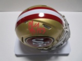 Christian McCaffrey of the San Francisco 49ers signed autographed mini football helmet PAAS COA 217