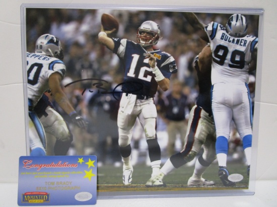 Tom Brady of the NE Patriots signed autographed 8x10 photo Mounted Memories COA