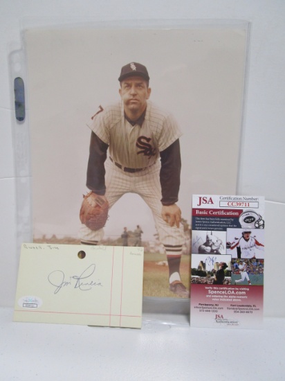 Jim Rivera of the Chicago White Sox signed autographed index card w/8x10 photo JSA COA 711