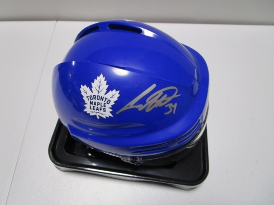 Auston Matthews of the Toronto Maple Leafs signed autographed mini hockey helmet PAAS COA 840