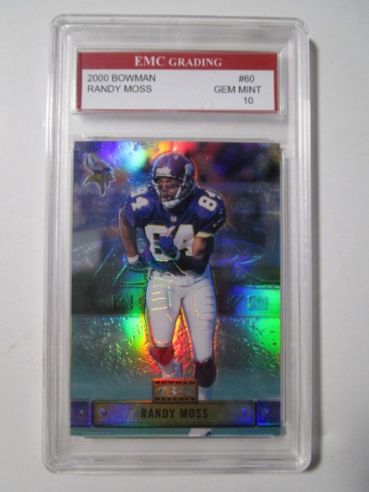 Randy Moss Vikings 2000 Bowman #60 graded EMC Gem Mint 10
