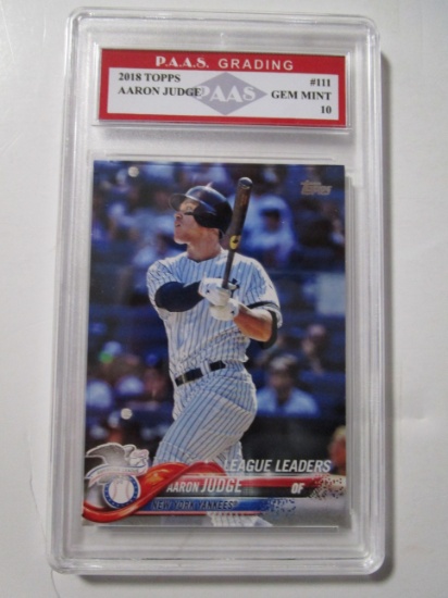 Aaron Judge Yankees 2018 Topps #111 graded PAAS Gem MInt 10