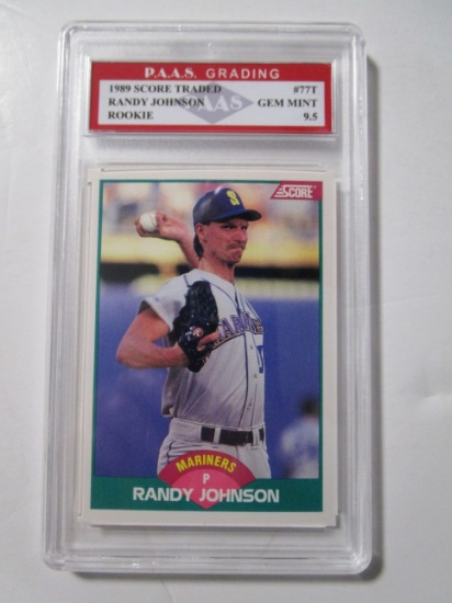 Randy Johnson Mariners 1989 Score Traded ROOKIE #77T graded PAAS Gem Mint 9.5
