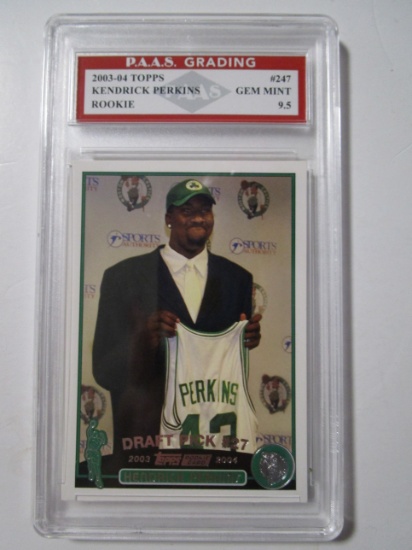 Kendrick Perkins Celtics 2003-04 Topps ROOKIE #247 graded PAAS Gem Mint 9.5