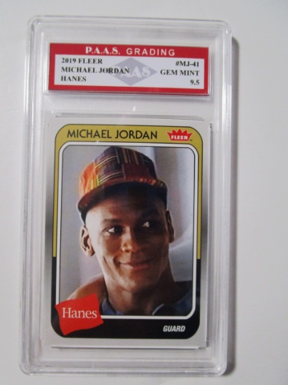 Michael Jordan Bulls 2019 Fleer Hanes #MJ-41 graded PAAS Gem Mint 9.5