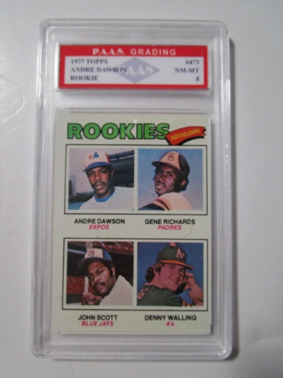 Andre Dawson Expos 1977 Topps ROOKIE #473 graded PAAS NM-MT 8