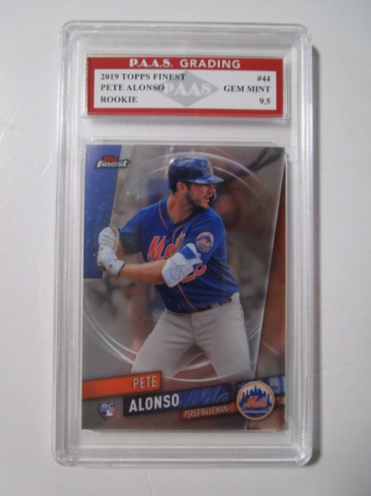 Pete Alonso Mets 2019 Topps Finest ROOKIE #44 graded PAAS Gem Mint 9.5