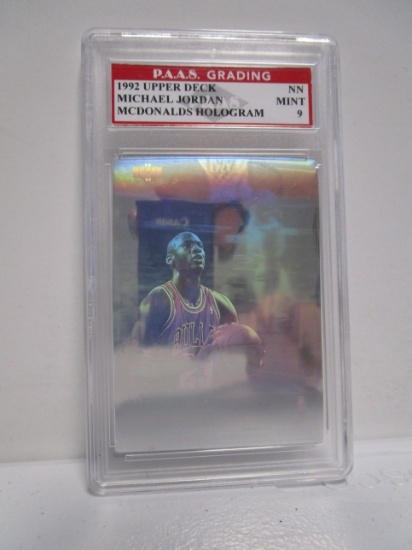 Michael Jordan Bulls 1992 Upper Deck McDonalds Hologram #NN graded PAAS Mint 9
