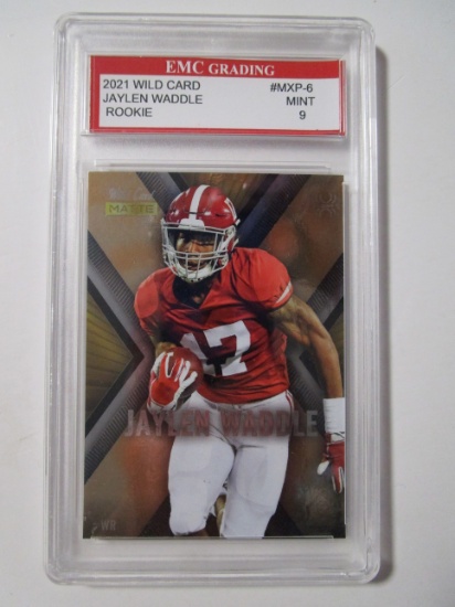 Jaylen Waddle 2021 Wild Card Matte ROOKIE #MXP-6 graded EMC Mint 9