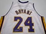 Kobe Bryant of the LA Lakers signed autographed white basketball jersey TAA COA 738