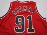 Dennis Rodman of the Chicago Bulls signed autographed basketball jersey PAAS COA 153