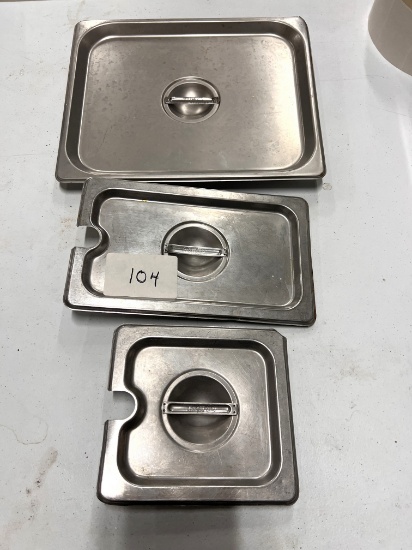 Assorted S/S Insert Covers for 1/2 , 1/3, and 1/4 Sizes and Round