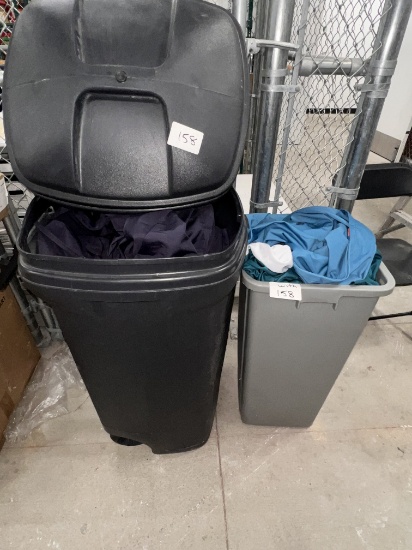 Lot, (2) Trash Cans Filled With Assorted Linen