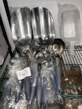 Asst Lot of New Spoons, S/S Ice Scoops, Large Laddles, Plastic Scoops