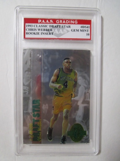 Chris Webber Michigan 1993 Classic Draft Star ROOKIE Insert #DS41 graded PAAS Gem Mint 10