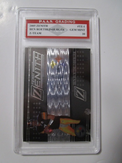 Ben Roethlisberger Steelers 2005 Zenith Z-Team #TZ-1 graded PAAS Gem Mint 10