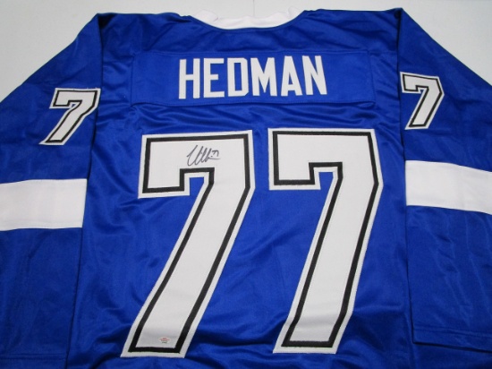 Victor Hedman of the Tampa Bay Lightning signed autographed hockey jersey PAAS COA 525