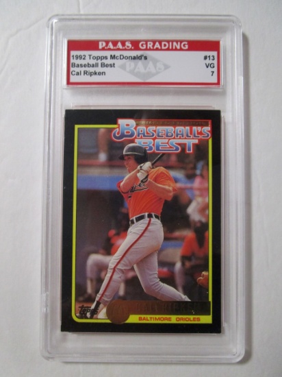 Cal Ripken Jr 1992 Topps McDonald's Baseballs Best #13 graded PAAS VG 7