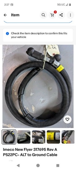 New Imeco Alternator to Ground Heavy Duty Cable