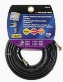 Monster 140039-00 Outdoor Weatherproof Video Coaxial Cable, 25', 7.62m Black - New