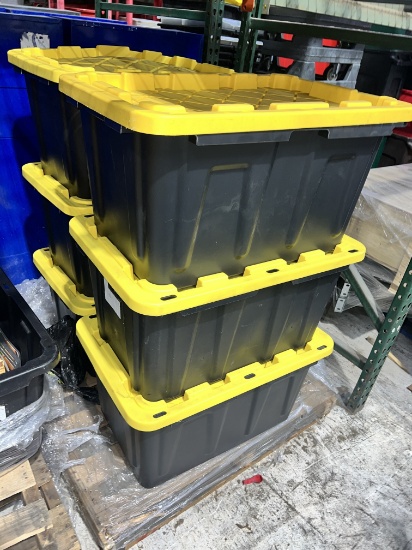lot, 6 Large Bins full of Assorted Plates, Posts and Place Mats