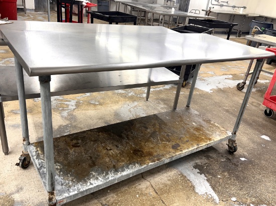 S/S 6 Ft Table with Lower Shelf