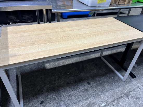 Light Oak Table (Desk) 64" X 32" with Metal Frame