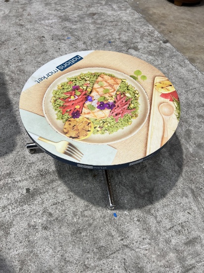 36" Round Top Table with A Picture of Food