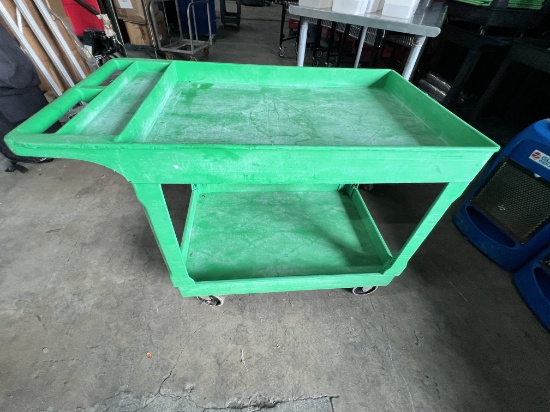Green Uline Cambro 2 Level Cart, 36" X 26" on Casters