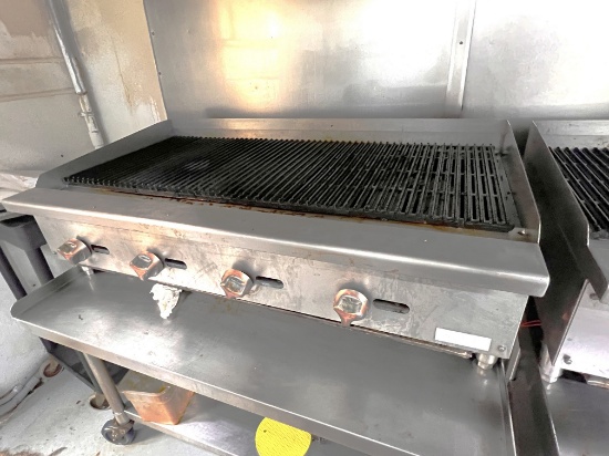 48" Cook Rite Char Broiler with (4) Burners on S/S Equipment Stand with Casters
