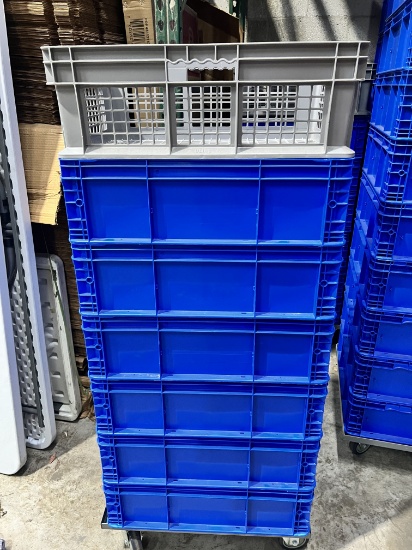 Blue Stackable Bins, 14.5 " X 24" with Dollie