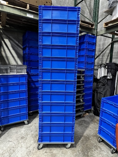 Blue Stackable Bins, 14.5 " X 24" with Dollie