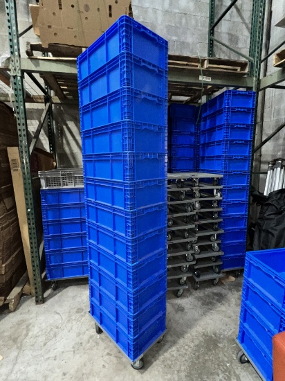 Blue Stackable Bins, 14.5 " X 24" with Dollie