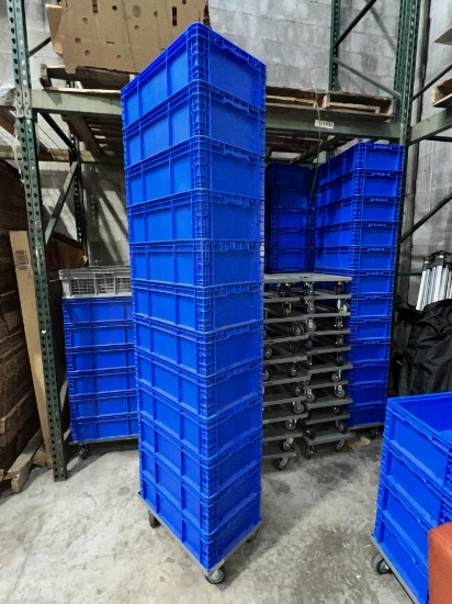 Blue Stackable Bins, 14.5 " X 24" with Dollie